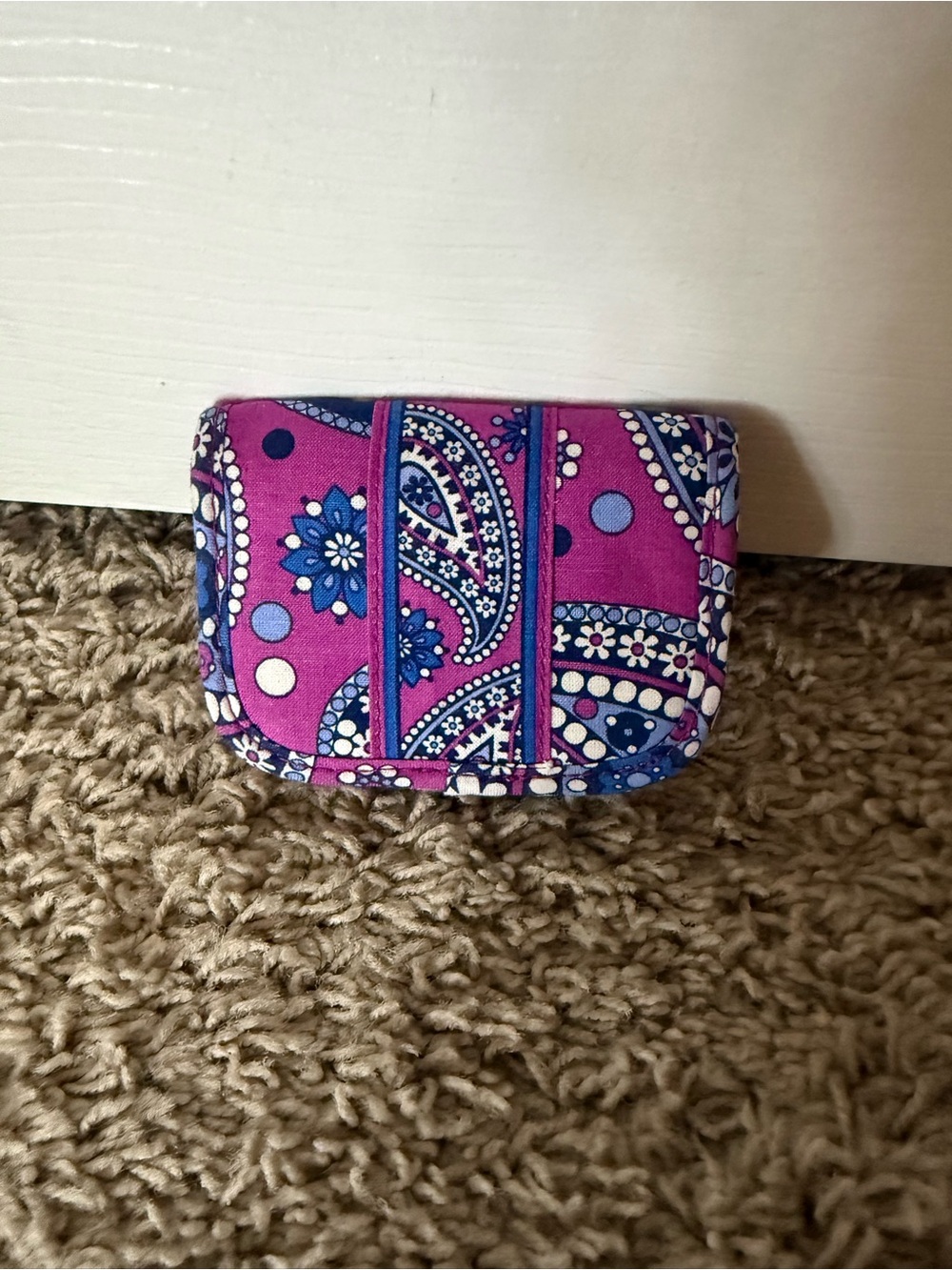 Vera Bradley Purple Floral Paisley Compact Wallet